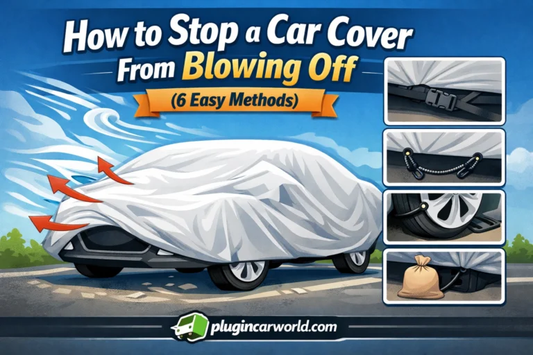 car cover blows off