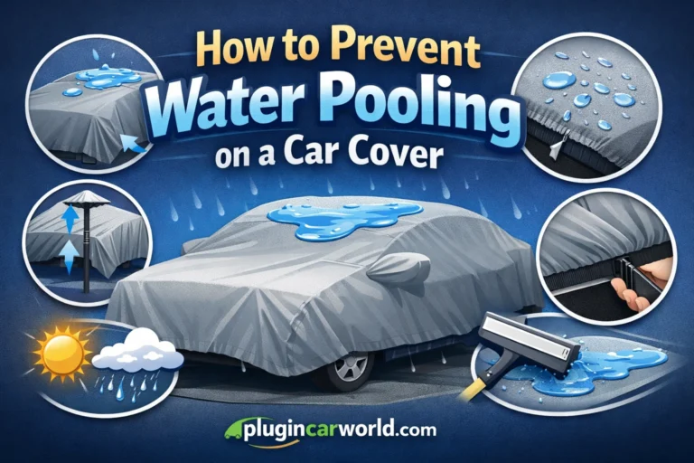 how to stop water pooling on a car cover